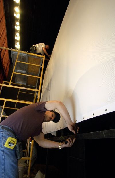 New movie screen in April 2003